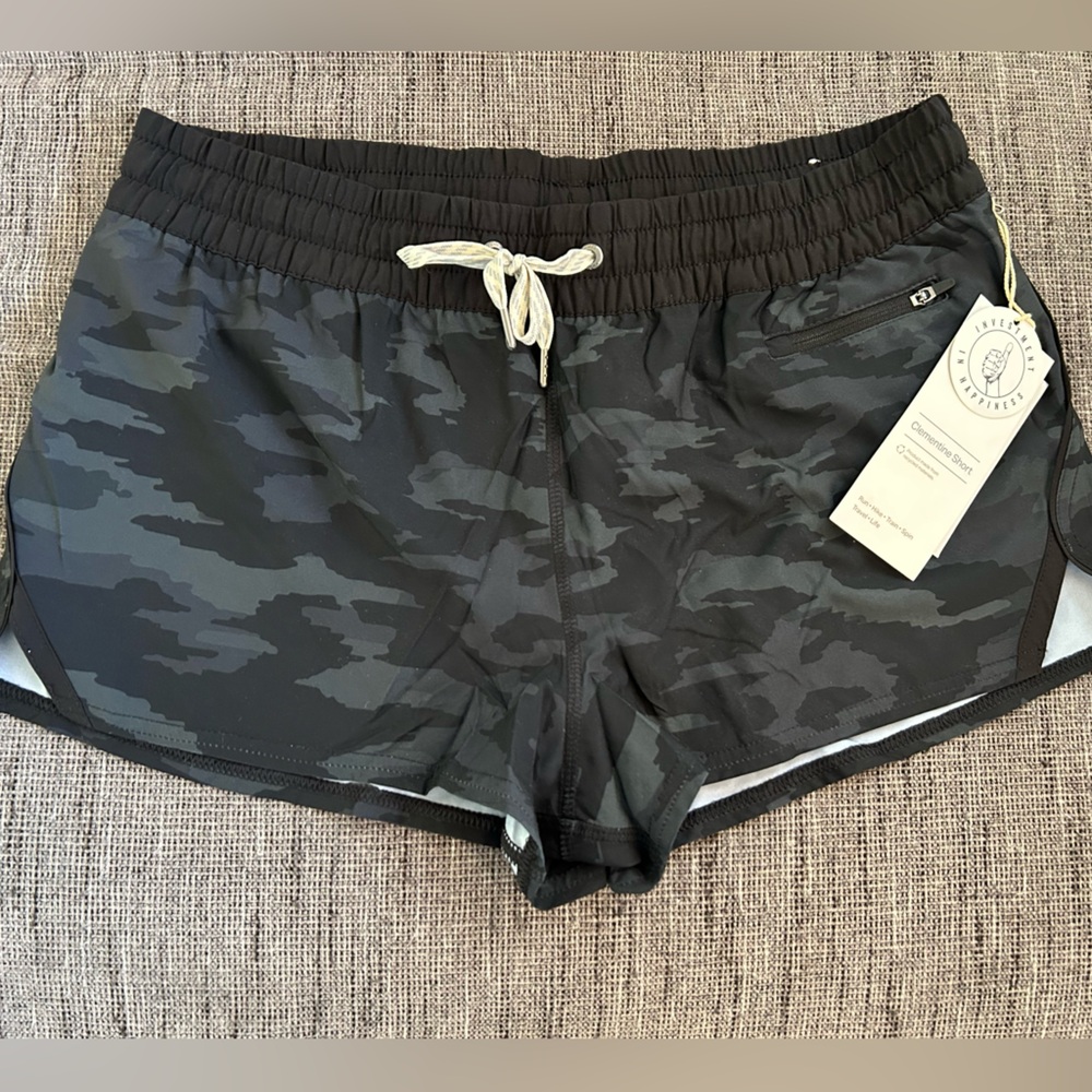 Vuori Camo Athletic Shorts - Black and Gray